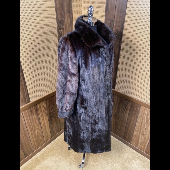 VINTAGE TIBOR FURS FULL LENGTH REAL BLACK MINK FUR COAT - Sized(4-6) - Picture 3 of 12